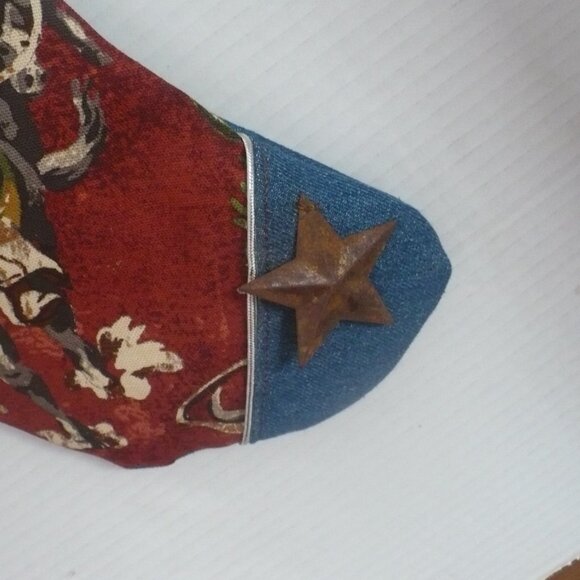 Handmade Western Ranch Style Christmas Stocking - Picture 4 of 7